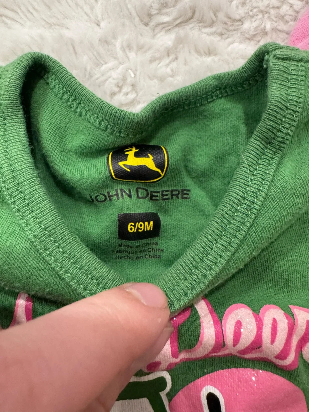 John Deere Green & Pink Baby One-Piece Bodysuit Bundle